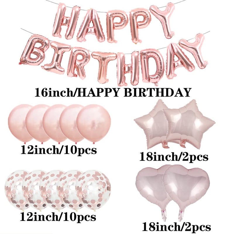 ZSNWGZ Sweet 17th Birthday Decorations Party Supplies,Rose Gold Number 17 Balloons,17th Foil Mylar Balloons Latex Balloon Decoration,17th Birthday for Women,Men,Photo Props - Image 3